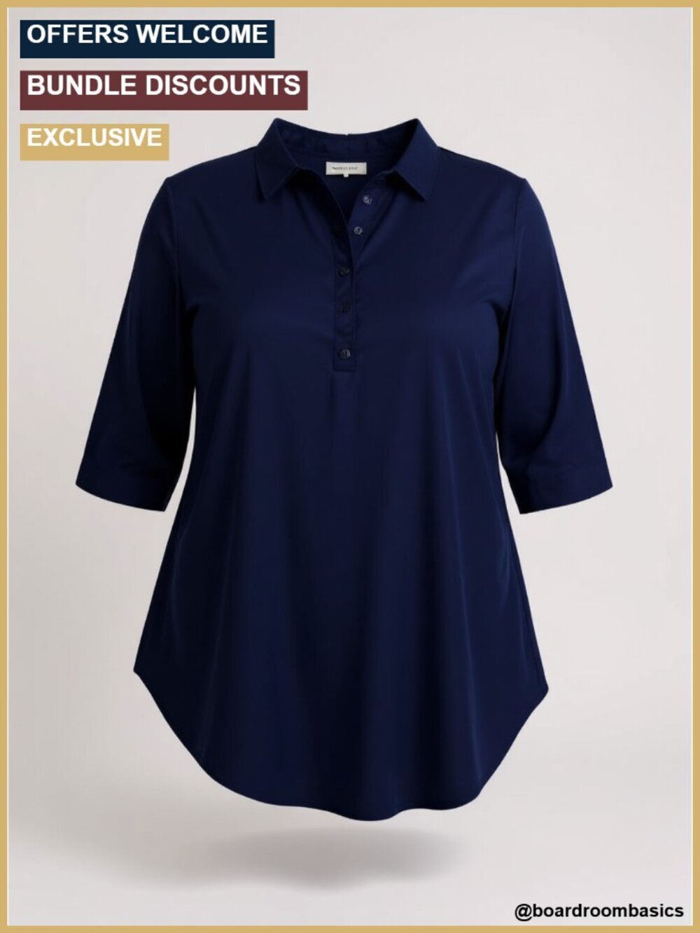 Elbow Sleeve Plus Size Tunic Top Round Neck Half Sleeve Flowy Blouse Spring